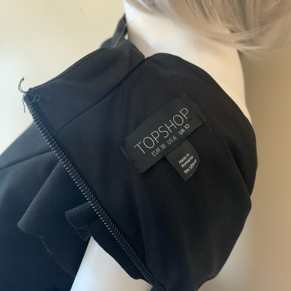 NWOT Black Asymmetrical Tea Length Dress - Picture 5 of 7